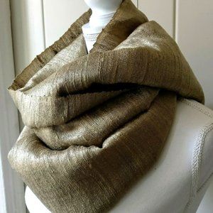 100 % Silk Dark Gold Shawl.